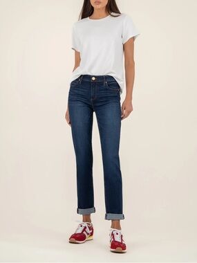 KUT from the Kloth Catherine Boyfriend Mid Rise Jeans 34x30 Dark Wash 12 Denim